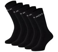 JACK & JONES Tennissocken JACBASIC LOGO 5er-Pack Baumwollmischung Schwarz Gr. 34-37