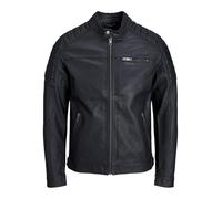 JACK & JONES Kunstlederjacke Herren,Schwarz-2,XXL