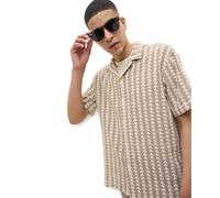 Jack & Jones Kurzarmhemd mit Resortkragen in Mocha Meringue XXL Loose Fit