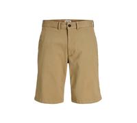 Chinoshorts JACK & JONES "JPSTKARL BARRET CHINO SHORTS MID SN", Herren, Gr. S, N-Gr, e.wood, Web, Obermaterial: 98% Baumwolle, 2% Elasthan, unifarben, weit kniebedeckend, Hosen Chinoshorts, mit Tasche