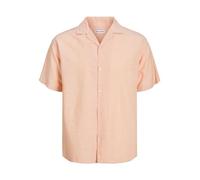 JACK & JONES Leinenhemd, kurze Ärmel mit regulärer Passform., pfirsich, Large