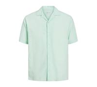 JACK & JONES Leinenhemd, kurze Ärmel mit regulärer Passform., Teal, Medium