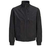 Softshelljacke JACK & JONES "JJELIAM SOFTSHELL BOMBER NOOS", Herren, Gr. XL, schwarz, Web, Obermaterial: 100% Polyester, unifarben, regular fit normal, ohne Ausschnitt, Bündchen, Jacken Softshelljacke