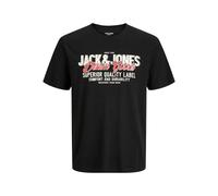 Jack & Jones T-Shirt Jjelogo Rundhals Kurzarm Herren Schwarz Größe M