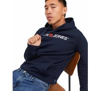 Jack & Jones Herren Sweatshirt Mann Jjecorp Altes Logo Sweat Hood Noos Blau Größe L