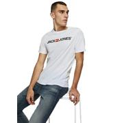 Jack & Jones Logoshirt Corp mit Kurzarm in Weiß L Straight Fit