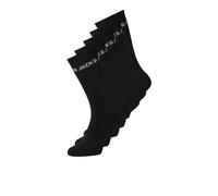 JACK & JONES Tennissocken JACBASIC LOGO 5er-Pack Baumwollmischung Schwarz Gr. 34-37