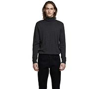 Jack & Jones Männlich Jjeemil Knit Neck Noos Rollkragenpullover, Grau (Dark Grey Melange Dark Grey Melange), S EU