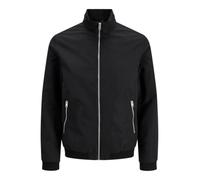 Blouson "JJERUSH HARRINGTON BOMBER NOOS PLS", Herren, Gr. 6XL, schwarz, Web, Obermaterial: 100% Polyester, JACK & JONES PLUSSIZE, unifarben, regular fit normal, ohne Ausschnitt, Bündchen, Jacken Blous