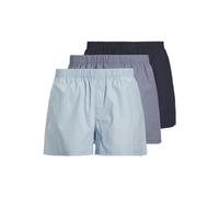 Jack & Jones Herren Web-Boxershorts JACMILANO, 3er-Pack Baumwolle Blau/Dunkelblau Gr. S