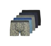 JACK&JONES Herren Boxershorts, 5er Pack - JACCAMERON TRUNKS, Muster, Logobund Grün/Blau/Schwarz S