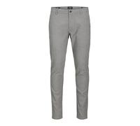 Chinohose JACK & JONES "JPSTMARCO BOWIE WINTER CHINO SN", Herren, Gr. 29, Länge 30, grau (grau melange detail:herringbone), Web, Obermaterial: 100% Baumwolle, meliert, unifarben, slim fit, Hosen Chino