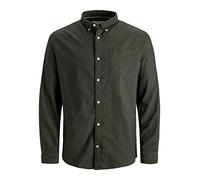 Jack & Jones Herren Langarmhemd JJEOXFORD – Plus Size Forest Night (Grün) XXL 12190444