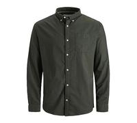 Jack & Jones Langarmhemd Herren JJ JJEOXFORD SHIRT L/S Plus Size 100% Baumwolle Grün 6XL