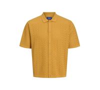 JACK & JONES Male Gestricktes Hemd Strukturiert Gestricktes Hemd | Lockere Passform, strukturiert, kurze Ärmel, lässig, sanfter Prozess bei einer maximalen Temperatur von 40 °C
