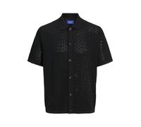 JACK & JONES Male Gestricktes Hemd Strukturiert Gestricktes Hemd | Lockere Passform, strukturiert, kurze Ärmel, lässig, sanfter Prozess bei einer maximalen Temperatur von 40 °C