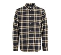 Langarmhemd "JJECLASSIC FLANNEL CHECK SHIRT LS SN PLS", Herren, Gr. 4XL, N-Gr, schwarz, Web, Obermaterial: 100% Baumwolle, JACK & JONES PLUSSIZE, unifarben, regular fit, Hemden (34745408-4XL) schwarz
