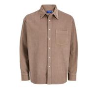 Langarmhemd JACK & JONES "JORINWOOD OVERSIZED CORD SHIRT LS", Herren, Gr. XL, N-Gr, grau (mocha meringue), Web, Obermaterial: 100% Baumwolle, unifarben, relaxed fit normal, Hemden (63676327-XL) mocha