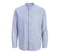 Jack & Jones Langarmhemd JJESUMMER LINEN BLEND – 70% Baumwolle, 30% Leinen, gestreift, Herren Gr. M