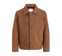 Hemdjacke JACK & JONES "JJECASABLANCA SHACKET SN", Herren, Gr. M, tobacco braun, Web, Obermaterial: 100% Polyester, unifarben, normal, Jacken, mit auffälliger Knopfleiste (84742307-M) tobacco braun