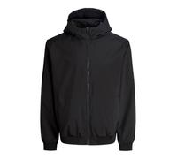 Blouson JACK & JONES "JJECHARGE LIGHT JACKET HOOD NOOS", Herren, Gr. M, schwarz, Web, Obermaterial: 100% Polyester, unifarben, normal, Rippbündchen, Jacken Blouson, mit Kapuze (62007369-M) schwarz
