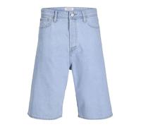 Shorts JACK & JONES "JJIRON JJORIGINAL SHORTS MF 328 SN", Herren, Gr. S, N-Gr, blau denim detail:sq 738, Web, Obermaterial: 100% Baumwolle, unifarben, modisch, relaxed fit knielang, Hosen (10702316-S)