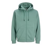 Jack & Jones Kapuzensweatjacke JJEBRADLEY – angeraute Sweatware, loose fit – Herren M, mineralblau