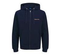 Kapuzensweatshirt JACK & JONES "JORNORREBRO EMB SWEAT ZIP HOOD NOOS", Herren, Gr. L, ocean cavern, angeraute Sweatware, Obermaterial: 89% Baumwolle, 11% Polyester, bedruckt, relaxed fit normal, Rundha