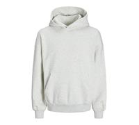 Kapuzensweatshirt JACK & JONES "JJEURBAN EDGE SWEAT HOOD NOOS", Herren, Gr. L, grau (weiß melange), angeraute Sweatware, Obermaterial: 70% Baumwolle, 30% Polyester, meliert, relaxed fit taillenbedeckt