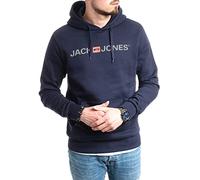 JACK & JONES Male Kapuzenpullover Logo Kapuzenpullover (Navy Ghost Print (Corp 054, L))