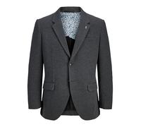 Sakko JACK & JONES "JPRMARTIN LEEDS JERSEY BLAZER HR02 SN", Herren, Gr. 48, dunkelgrau fit:slim fit, Web, Obermaterial: 84% Polyester, 14% Baumwolle, 2% Elasthan, unifarben, slim fit, Sakkos Sakko (45