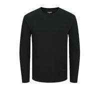Rundhalsshirt JACK & JONES "JJEORGANIC BASIC TEE LS O-NECK NOOS", Herren, Gr. XS, schwarz, Jersey, Obermaterial: 100% Baumwolle, unifarben, regular fit hüftbedeckend, Rundhals, Shirts (59373555-XS) sc