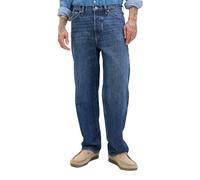 Relax-fit-Jeans JACK & JONES "JJIEDDIE JJCOOPER AM 468 NOOS", Herren, Gr. 29, Länge 32, blau (blau denim), Denim/Jeans, Obermaterial: 100% Baumwolle, Abriebeffekte, relaxed fit knöchellang, Jeans (563