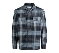 Langarmhemd JACK & JONES "JJECHARGE OVERSHIRT LS NOOS", Herren, Gr. M, N-Gr, grau (stormy weather), Web, Obermaterial: 60% Baumwolle, 40% Polyester, unifarben, modisch, relaxed fit, Langarm, Hemden (6