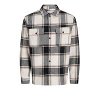 Langarmhemd JACK & JONES "JJECHARGE OVERSHIRT LS NOOS", Herren, Gr. S, N-Gr, crockery, Web, Obermaterial: 60% Baumwolle, 40% Polyester, unifarben, relaxed fit, Hemden (15035105-S) crockery