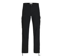 Jack & Jones Cargohose BARKLEY Straight-Leg mit Eingrifftaschen Herren 31/30 Schwarz