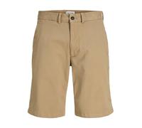 Chinoshorts JACK & JONES "JPSTKARL BARRET CHINO SHORTS MID SN", Herren, Gr. L, N-Gr, e.wood, Web, Obermaterial: 98% Baumwolle, 2% Elasthan, unifarben, weit kniebedeckend, Hosen Chinoshorts, mit Tasche