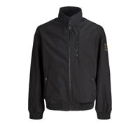 Softshelljacke JACK & JONES "JJEPARKER SOFTSHELL BOMBER SN", Herren, Gr. M, schwarz, Web, Obermaterial: 100% Polyester, unifarben, Jacken Softshelljacke, mit Brust-Reißverschluss (30554919-M) schwarz