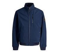Softshelljacke JACK & JONES "JJEPARKER SOFTSHELL BOMBER SN", Herren, Gr. M, navy blazer, Web, Obermaterial: 100% Polyester, unifarben, Jacken Softshelljacke, mit Brust-Reißverschluss (88805965-M) navy