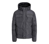 Steppjacke "JJMORGAN PUFFER JACKET PLS", Herren, Gr. 4XL, grau (dunkelgrau melange), Web, Obermaterial: 100% Polyester, JACK & JONES PLUSSIZE, unifarben, regular fit normal, Jacken Steppjacke (4810476