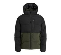 Steppjacke JACK & JONES "JJEOWEN PUFFER SN", Herren, Gr. S, rosin detail:schwarz blocking, Web, Obermaterial: 100% Polyester, colorblocking, modisch, regular fit, Langarm Rippbündchen, Jacken (4073041