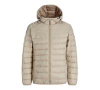Steppjacke JACK & JONES "JJEBRADLEY LIGHT PUFFER HOOD NOOS", Herren, Gr. M, beige (crockery), Web, Obermaterial: 100% Nylon, unifarben, regular fit, hoch geschlossener Ausschnitt, Jacken (45291237-M)