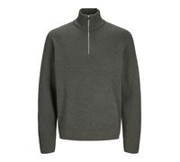 JACK & JONES Male Strickjacke mit Viertelreißverschluss Einfarbig Strickjacke mit Viertelreißverschluss