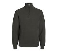 JACK & JONES Male Strickjacke mit Viertelreißverschluss RDD Einfarbig Strickjacke mit Viertelreißverschluss