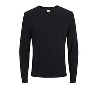 V-Ausschnitt-Pullover JACK & JONES "JJEBASIC KNIT V-NECK NOOS" Gr. XS, schwarz, Pullover, Herren, XS, Strick, Obermaterial: 100% Baumwolle, unifarben, Baumwolle, normal geschnitten (96369820-XS) schwa