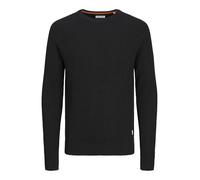 Rundhalspullover JACK & JONES "JJEHILL Einfarbiger Pullover mit angenehmem Tragegefühl", Herren, Gr. 3XL, schwarz, Obermaterial: 100% Baumwolle, schmal, Rundhals, Bündchen, Pullover, unifarben, modisc