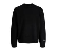 Jack & Jones Strickpullover Jornorrebro mit Label-Stitching Rundhals Schwarz Größe L