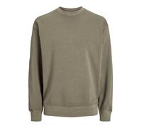 Sweatshirt JACK & JONES "JJECHARGE FADED SWEAT CREW NECK NOOS", Herren, Gr. XL, silber (silber sage), angeraute Sweatware, Obermaterial: 100% Baumwolle, unifarben, modisch, loose fit taillenbedeckt, R