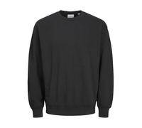 Sweatshirt JACK & JONES "JJECHARGE SWEAT CREW NECK NOOS", Herren, Gr. XXL, schwarz, angeraute Sweatware, Obermaterial: 60% Baumwolle, 40% Polyester, unifarben, modisch, loose fit taillenbedeckt, Rundh