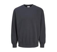 Sweatshirt JACK & JONES "JJECHARGE SWEAT CREW NECK NOOS", Herren, Gr. XL, blau (schwarz navy), angeraute Sweatware, Obermaterial: 60% Baumwolle, 40% Polyester, unifarben, modisch, loose fit taillenbed